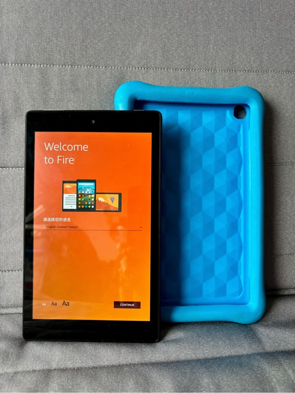 Amazon Fire 7 (7th generation) 2017 Tablet with Blue Kid-Resistant Case